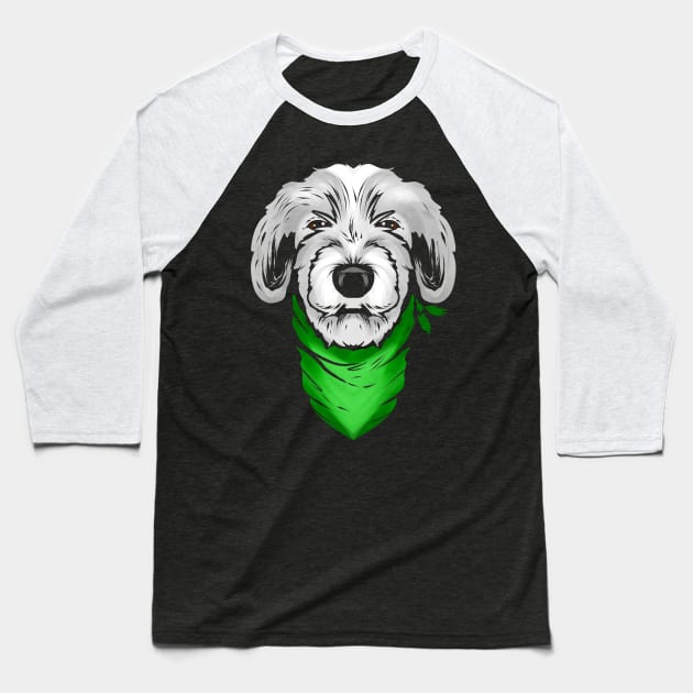 Irish Wolfhound With Green Neckerchief On St Patricks Day Baseball T-Shirt by SinBle